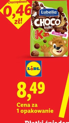 Płatki śniadaniowe Choco Kulki Lubella/Kubuś