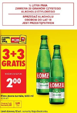 Piwo Jasne Łomża, 500 ml
