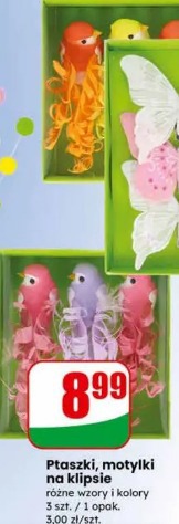 Ptaszki, motylki na klipsie