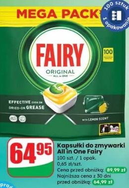 Kapsułki do zmywarki All in One Fairy