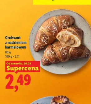 Croissant z nadzieniem karmelowym