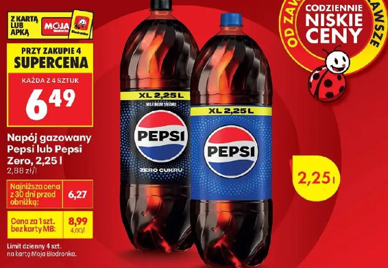 Napój gazowany Pepsi lub Pepsi Zero
