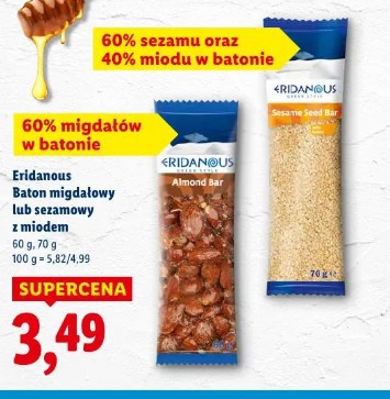 Eridanous Baton migdałowy lub sezamowy z miodem