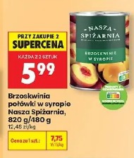 Brzoskwinia połówki w syropie Nasza Spiżarnia