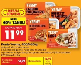 Danie Yeemy: polędwiczki panierowane, nuggetsy łagodne, nuggetsy z kurczaka w panierce, gyros z kurczaka, frytki z kurczaka