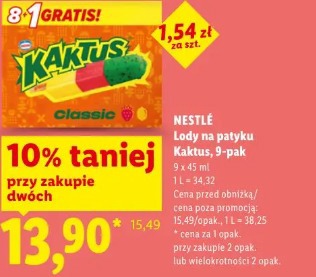 Nestlé Lody na patyku Kaktus, 9-pak