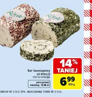 Ser twarogowy LE ROULÉ różne rodzaje