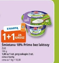 Śmietana 18% Primo bez laktozy Zott