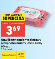 Dada Kids nawilżany papier toaletowy o zapachu maliny, 60 szt.