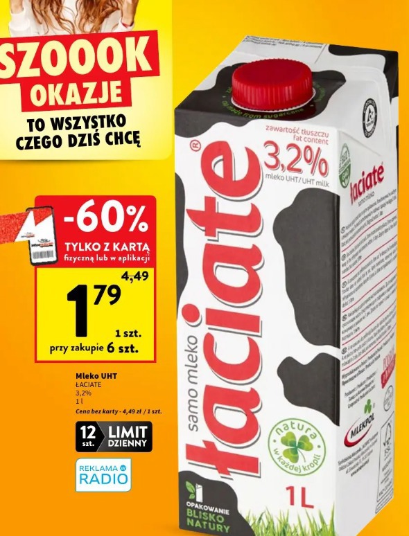 Mleko UHT Łaciate