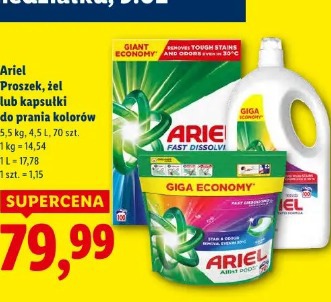 Ariel Proszek, żel lub kapsułki do prania kolorów