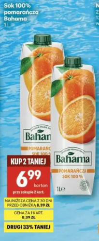 Sok 100% pomarańcza Bahama