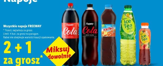 Wszystkie napoje FREEWAY 2+1 za grosz