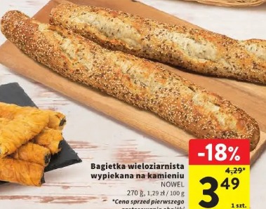 Bagietka wieloziarnista wypiekana na kamieniu Nowel