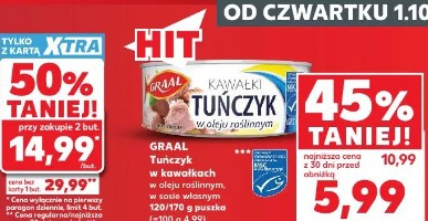 Graal Tuńczyk w kawałkach w oleju roślinnym, w sosie własnym