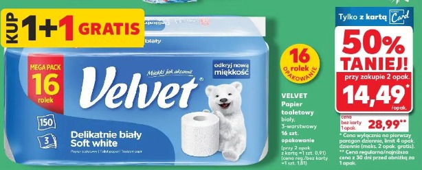 Papier toaletowy biały Velvet