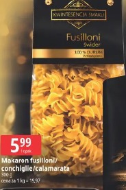 Makaron fusilloni/conchiglie/calamarta Kwintesencja Smaku