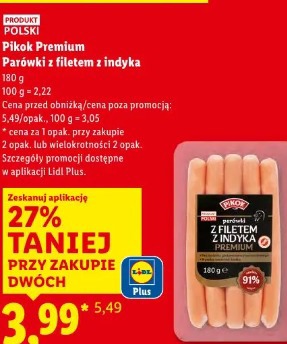 Pikok Premium Parówki z filetem z indyka
