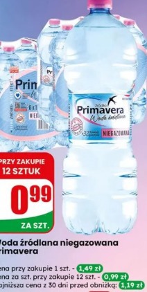 Woda źródlana niegazowana Primavera