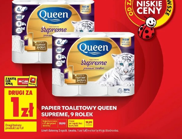 Papier toaletowy Queen Supreme 9 rolek