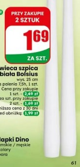 Świeca szpica biała Bolsius