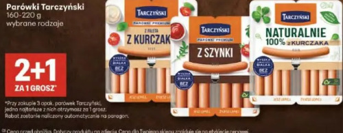 Parówki Tarczyński wybrane rodzaje