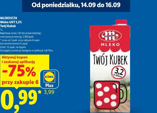 Mlekovita Mleko UHT 3,2% Twój Kubek