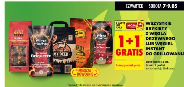 Wszystkie brykiety z węgla drzewnego lub węgiel instant do grillowania