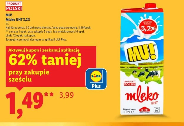 Mleko UHT 3,2% MU!