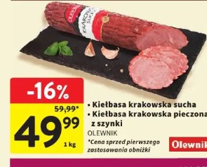 Kiełbasa krakowska pieczona z szynki Olewnik