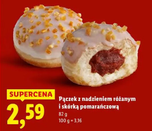 Pączek z nadzieniem różanym i skórką pomarańczową