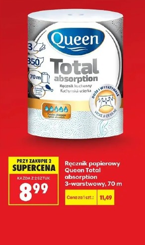 Ręcznik papierowy Queen Total absorption 3-warstwowy