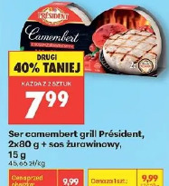 Ser camembert grill Président, 2x80 g + sus żurawinowy