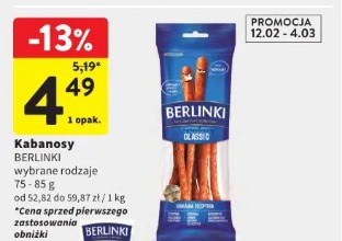 Kabanosy BERLINKI wybrane rodzaje