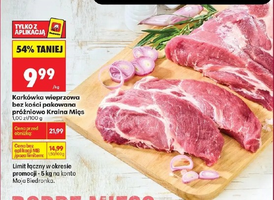 Karkówka wieprzowa bez kości pakowana próżniowo Kraina Mięs