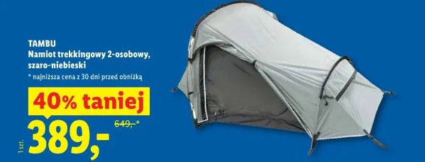 TAMBU Namiot trekkingowy 2-osobowy, szaro-niebieski