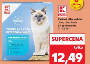 K-Classic Żwirek dla kota ultrabiały