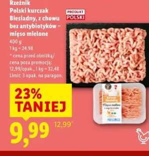 Rzeźnik Polski kurczak Biesiadny, z chowu bez antybiotyków – mięso mielone