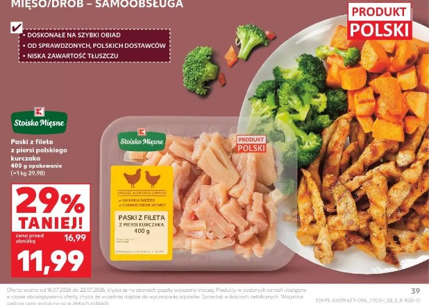 Paski z fileta z piersi polskiego kurczaka