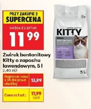 Żwirek bentonitowy Kitty o zapachu lawendowym, 5 l