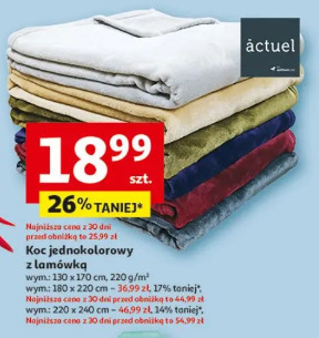 Koc jednokolorowy z lamówką Actuel