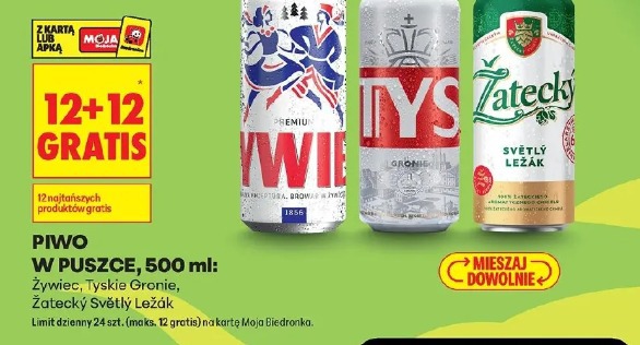 Piwo w puszcze 12+12 gratis
