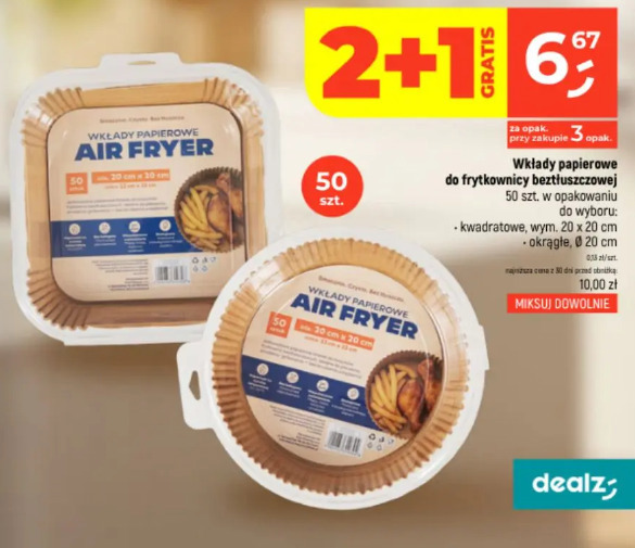 Wkłady papierowe do frytkownicy beztłuszczowej Air Fryer