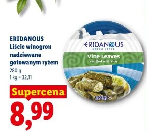 Eridanous Liście winogron nadziewane gotowanym ryżem
