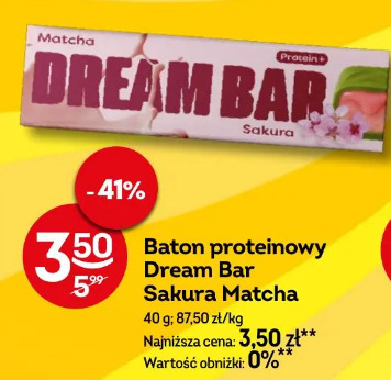 Baton proteinowy Dream Bar Sakura Matcha