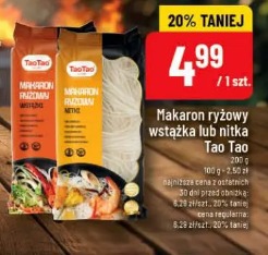 Makaron ryżowy wstążka lub nitka Tao Tao