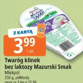 Twaróg klinek bez laktozy Mazurski Smak Mlekpol