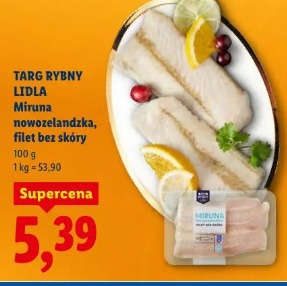 Targ Rybny Lidl Miruna nowozelandzka, filet bez skóry