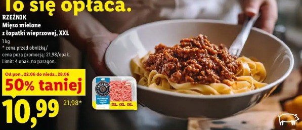 RZEŹNIK Mięso mielone z łopatki wieprzowe 1 kg