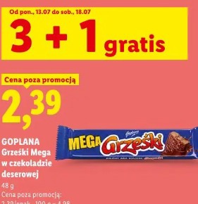 Goplana Grześki Mega w czekoladzie deserowej